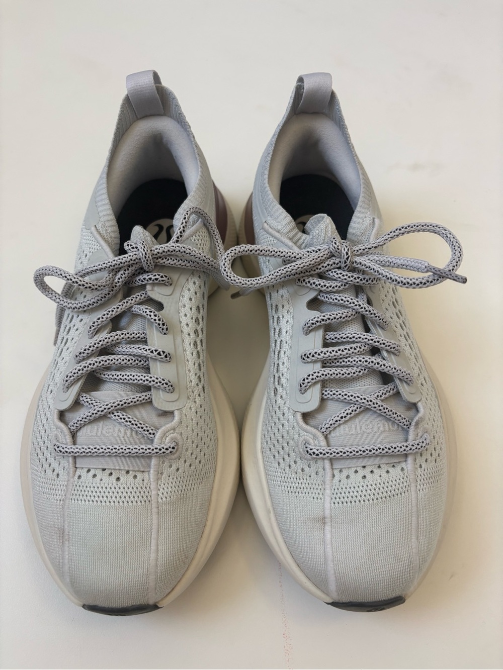lululemon athletica Women's Light Gray Knit Running Shoes